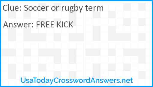 Soccer or rugby term Answer