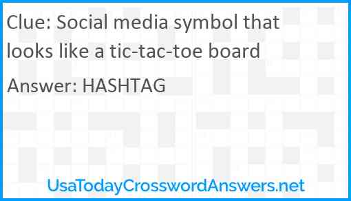 Social media symbol that looks like a tic-tac-toe board Answer