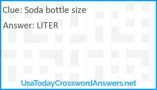 Soda bottle size Answer