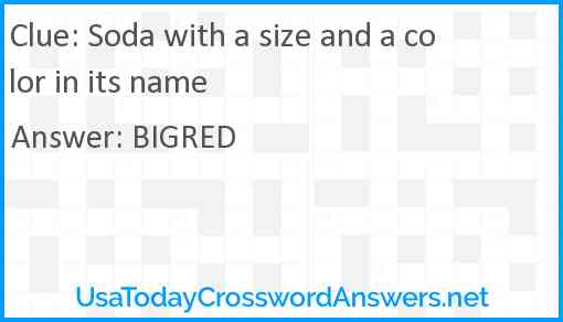 Soda with a size and a color in its name Answer