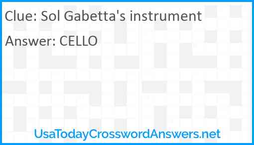 Sol Gabetta's instrument Answer