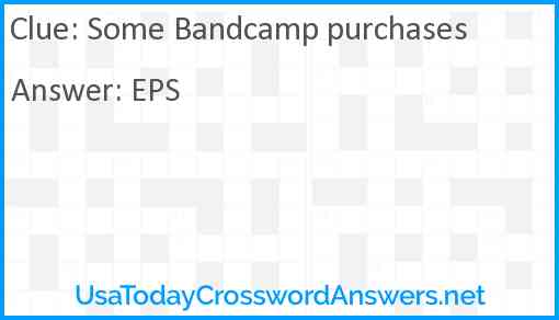 Some Bandcamp purchases Answer