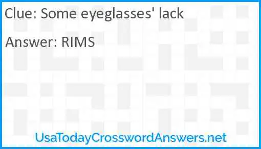 Some eyeglasses' lack Answer