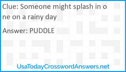 Someone might splash in one on a rainy day Answer