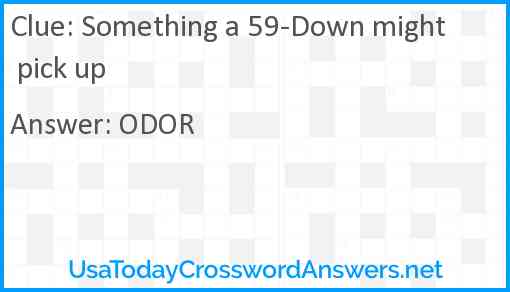Something a 59-Down might pick up Answer