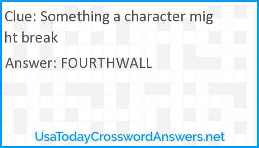 Something a character might break Answer