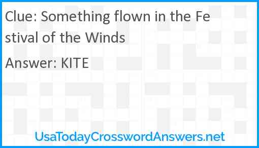 Something flown in the Festival of the Winds Answer