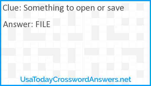 Something to open or save Answer
