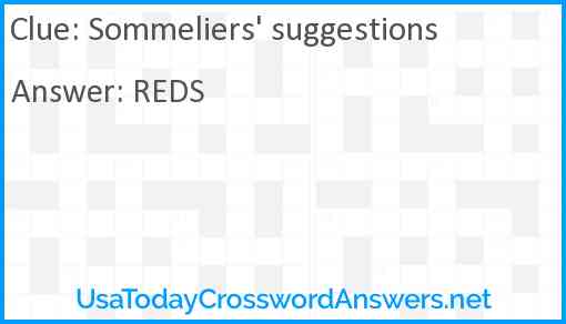 Sommeliers' suggestions Answer