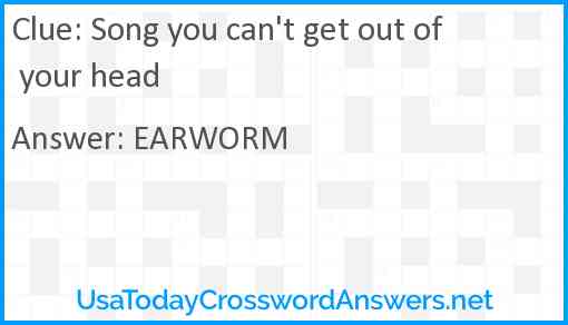 Song you can't get out of your head Answer