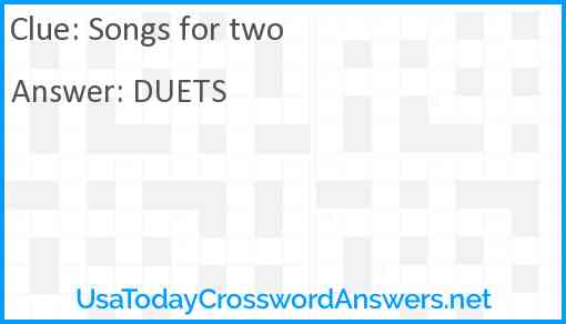 Songs for two Answer
