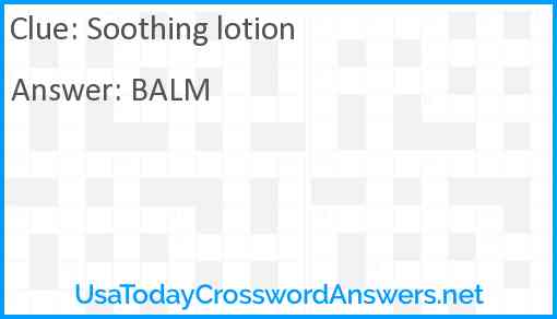 Soothing lotion Answer