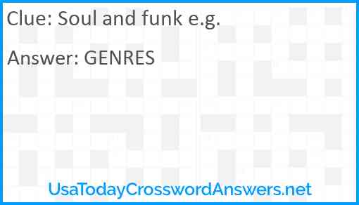 Soul and funk e.g. Answer