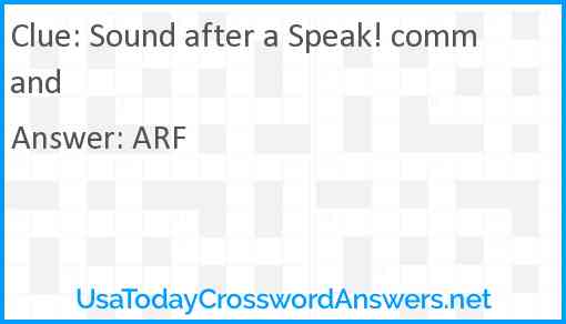 Sound after a Speak! command Answer