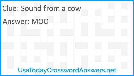 Sound from a cow Answer