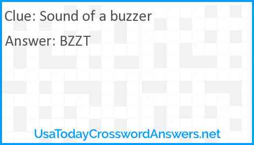 Sound of a buzzer Answer