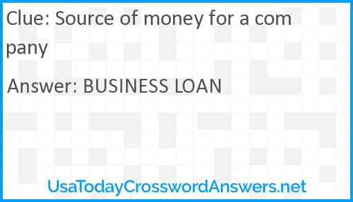 Source of money for a company Answer