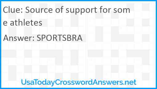 Source of support for some athletes Answer