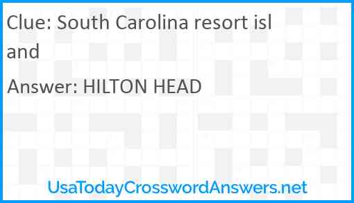 South Carolina resort island Answer