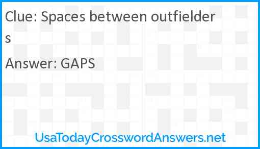 Spaces between outfielders Answer