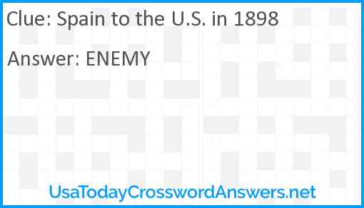 Spain to the U.S. in 1898 Answer