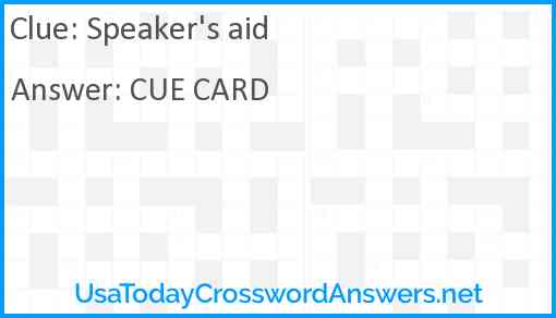 Speaker's aid Answer