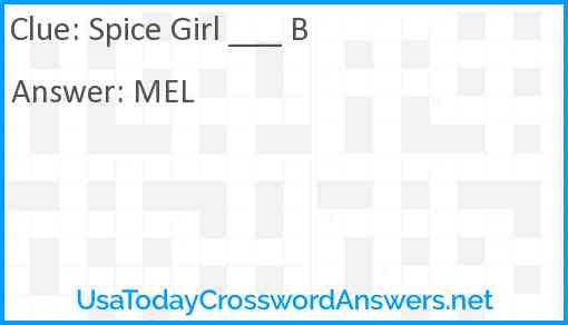 Spice Girl ___ B Answer