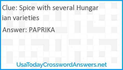 Spice with several Hungarian varieties Answer