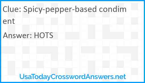 Spicy-pepper-based condiment Answer