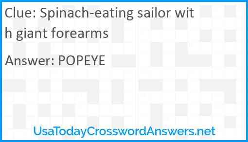 Spinach-eating sailor with giant forearms Answer