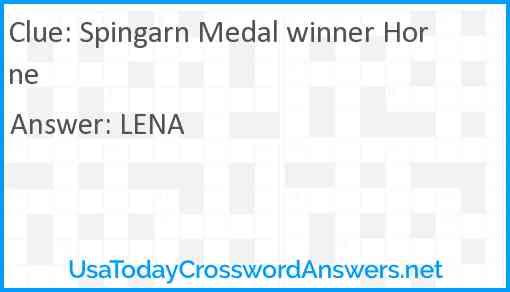 Spingarn Medal winner Horne Answer