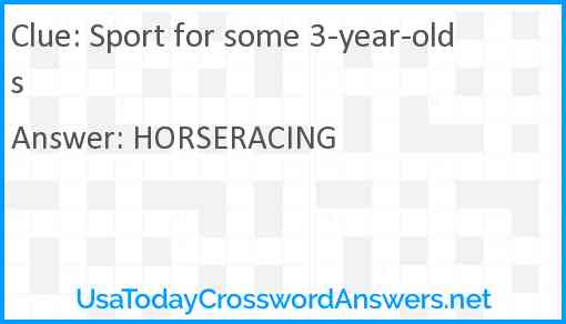 Sport for some 3-year-olds Answer