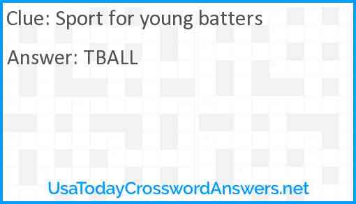 Sport for young batters Answer