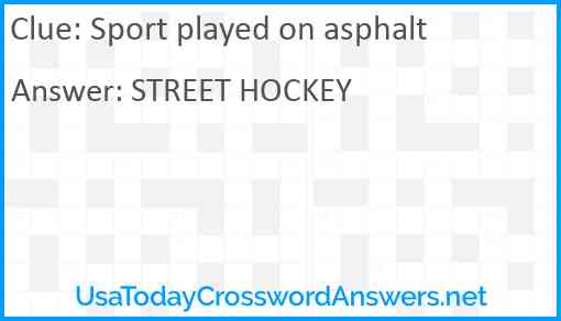 Sport played on asphalt Answer