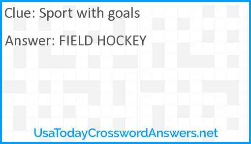 Sport with goals Answer