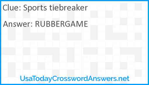 Sports tiebreaker Answer