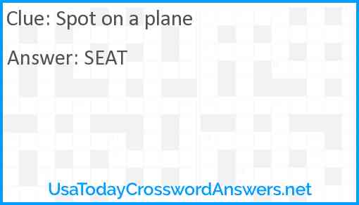 Spot on a plane Answer