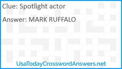 Spotlight actor Answer