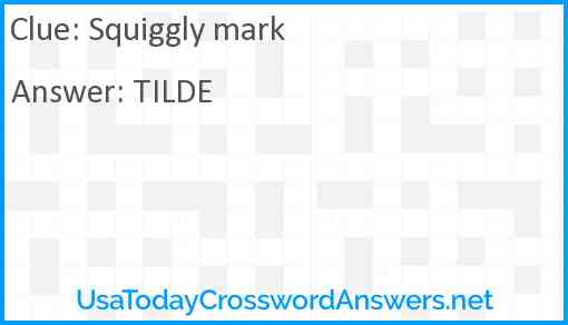 Squiggly mark Answer