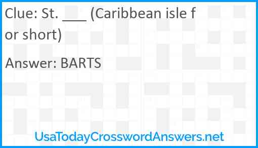 St. ___ (Caribbean isle for short) Answer