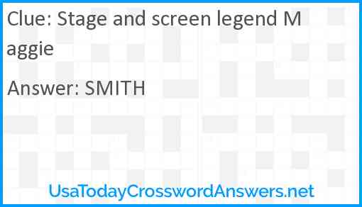 Stage and screen legend Maggie Answer