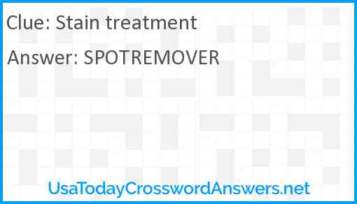 Stain treatment Answer