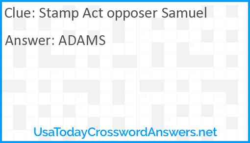 Stamp Act opposer Samuel Answer