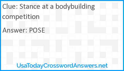 Stance at a bodybuilding competition Answer