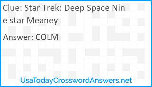 Star Trek: Deep Space Nine star Meaney Answer