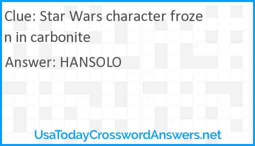 Star Wars character frozen in carbonite Answer