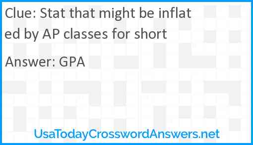 Stat that might be inflated by AP classes for short Answer