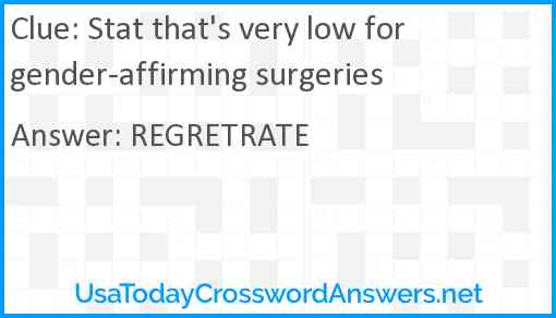 Stat that's very low for gender-affirming surgeries Answer