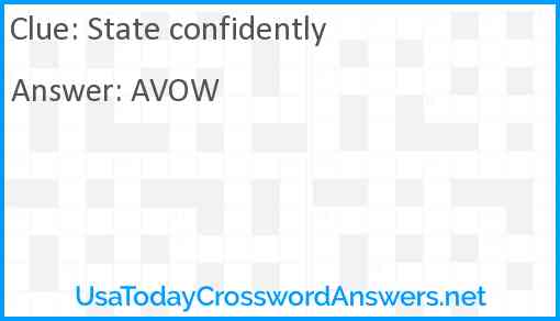 State confidently Answer