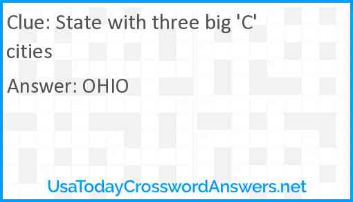State with three big 'C' cities Answer